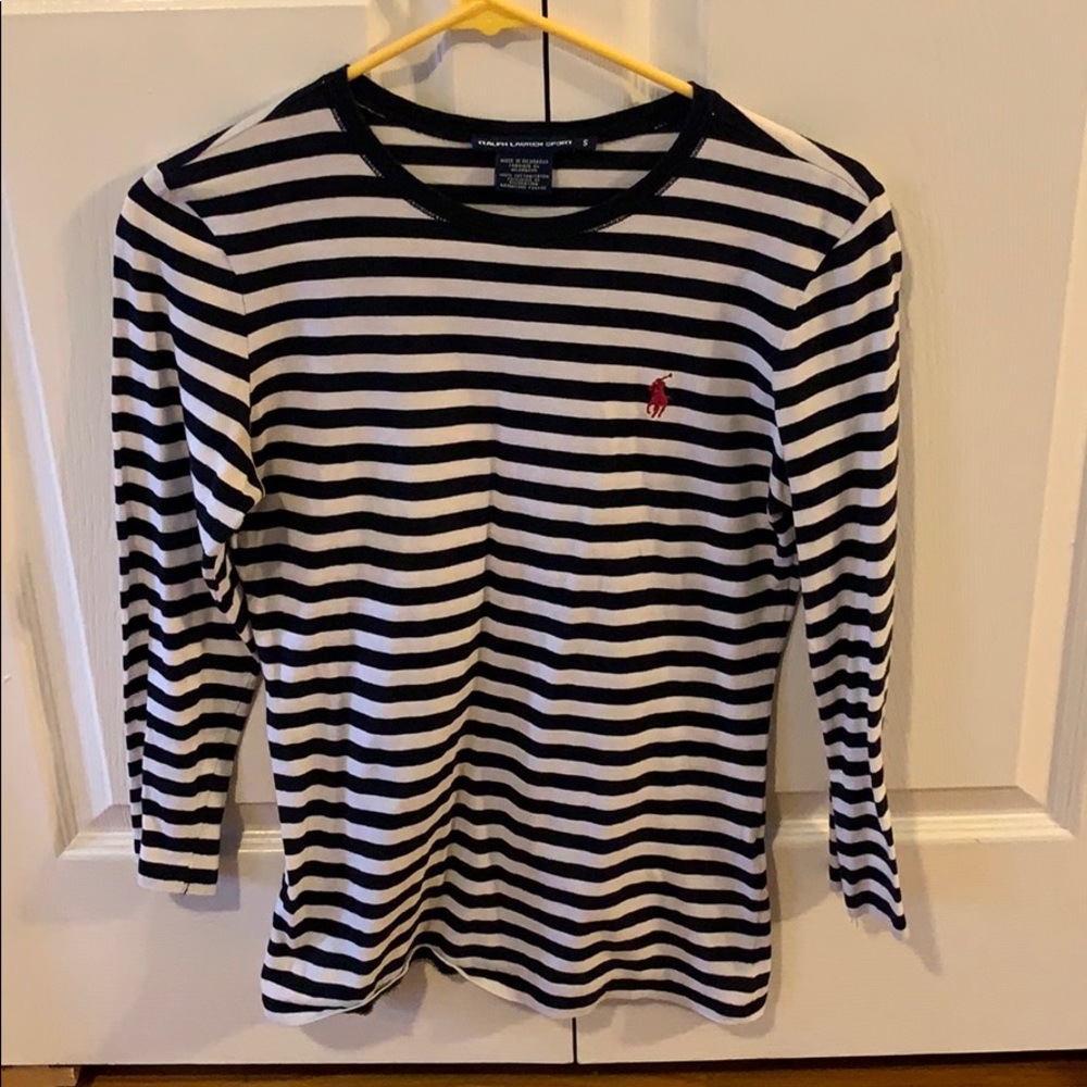Navy and white Ralph Lauren Sport top